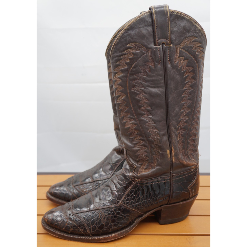 RARE!! Justin Brown Turtle Print Preban 60’s/70's Boots style P7328 SZ 8.5